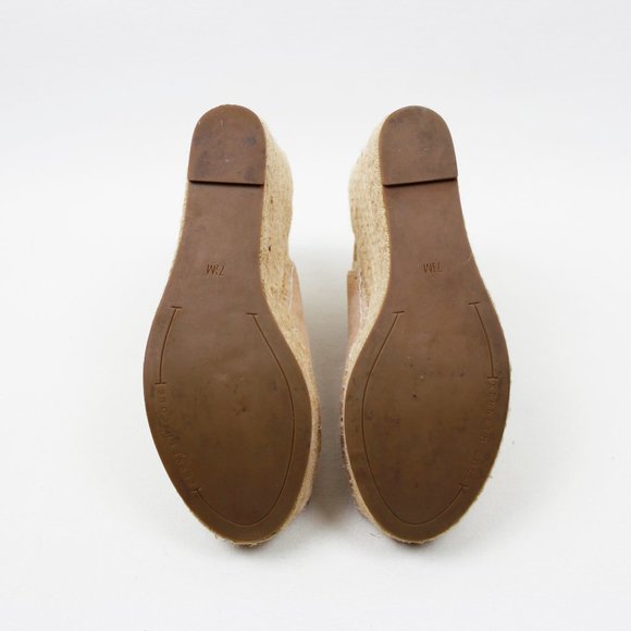 Kenneth Cole NY Odette Sandy Beige Suede Espradille Plaform Wedge Sandals - Picture 9 of 16